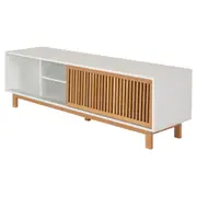 RACK 2 PORTAS DE CORRER 1,80 M X 45 CM ALINA LEVEL - BRANCO/TAUARI - Foto 4