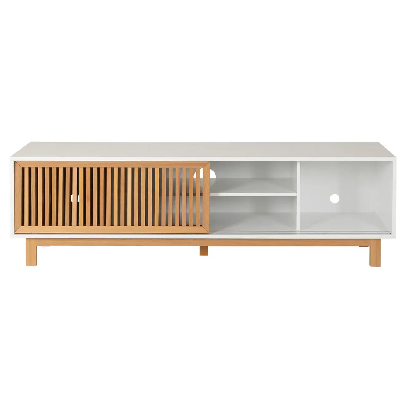 RACK 2 PORTAS DE CORRER 1,80 M X 45 CM ALINA LEVEL - BRANCO/TAUARI - Foto 6