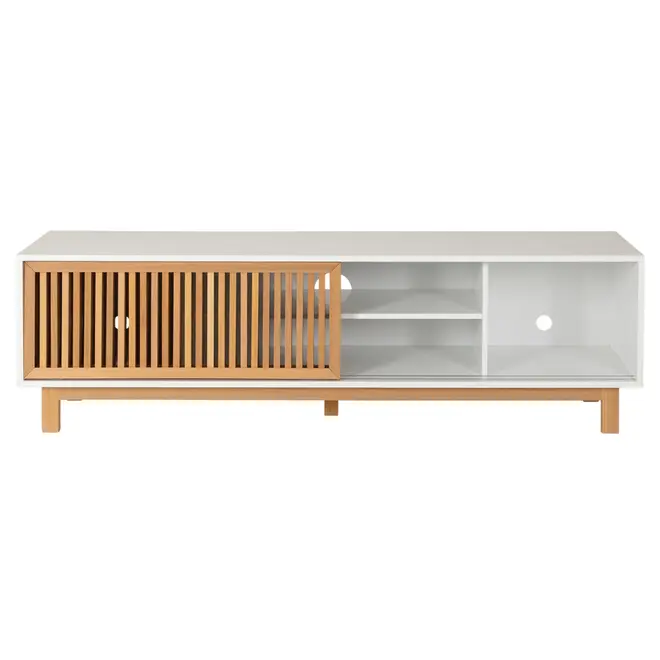 RACK 2 PORTAS DE CORRER 1,80 M X 45 CM ALINA LEVEL - BRANCO/TAUARI - Foto 6