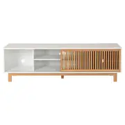 RACK 2 PORTAS DE CORRER 1,80 M X 45 CM ALINA LEVEL - BRANCO/TAUARI - Foto 7