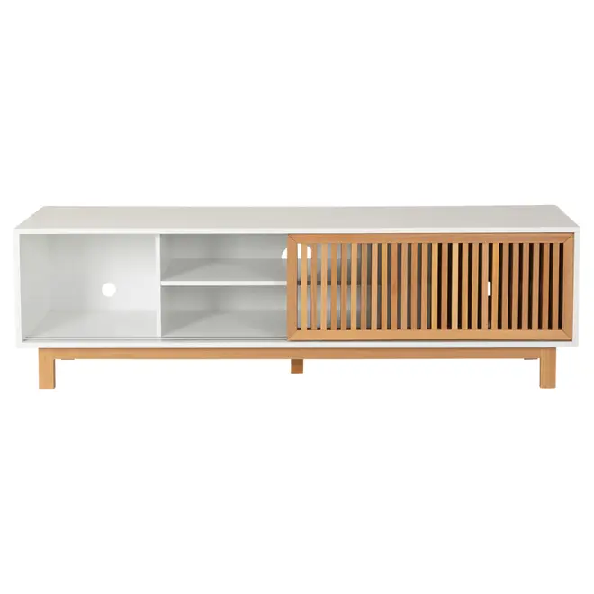 RACK 2 PORTAS DE CORRER 1,80 M X 45 CM ALINA LEVEL - BRANCO/TAUARI - Foto 7