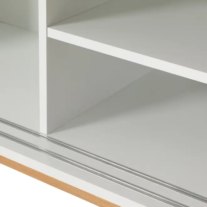 RACK 2 PORTAS DE CORRER 1,80 M X 45 CM ALINA LEVEL - BRANCO/TAUARI - Foto 11