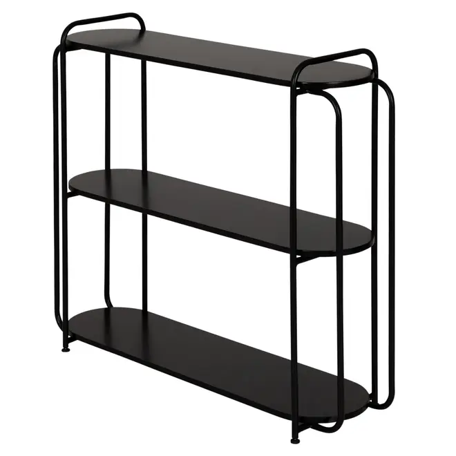 ESTANTE 1 M X 89 CM AROS - PRETO/PRETO - Foto 2