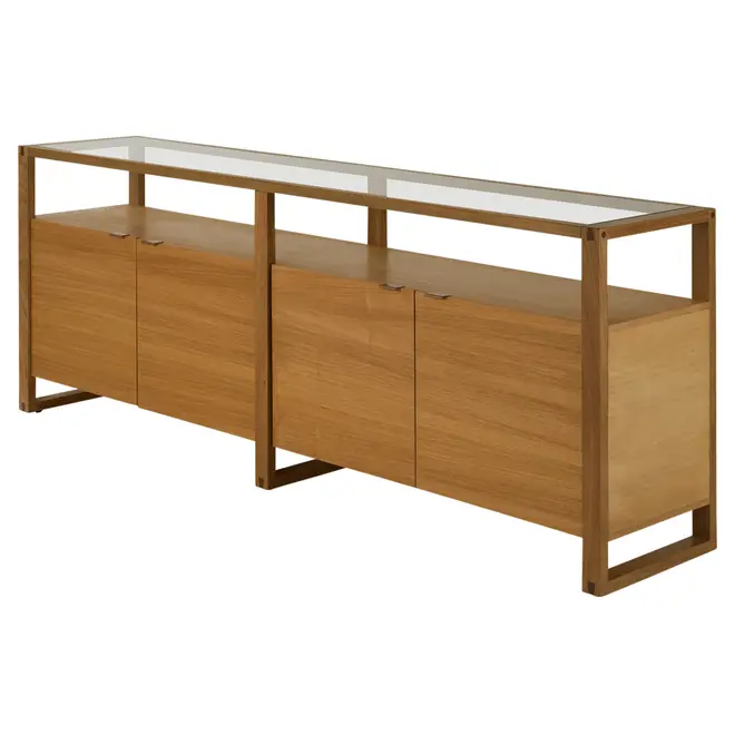 BUFFET COM 4 PORTAS 2 M X 42 CM TOARI - MACCHIATO/INCOLOR - Foto 2