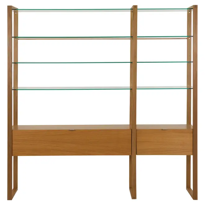 ESTANTE COM 2 PORTAS BASCULANTES 2 M X 2,11 M TOARI - MACCHIATO/INCOLOR - Foto 1