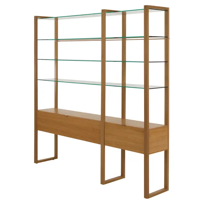 ESTANTE COM 2 PORTAS BASCULANTES 2 M X 2,11 M TOARI - MACCHIATO/INCOLOR - Foto 2