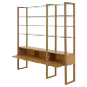 ESTANTE COM 2 PORTAS BASCULANTES 2 M X 2,11 M TOARI - MACCHIATO/INCOLOR - Foto 3