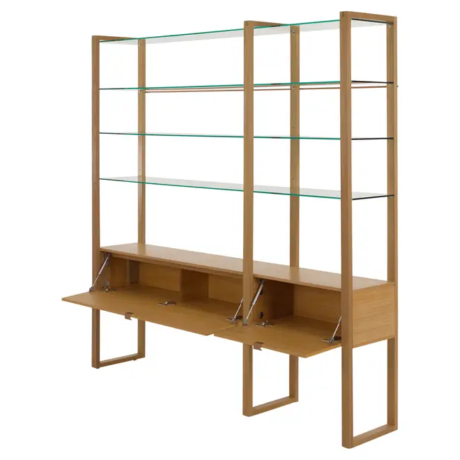 ESTANTE COM 2 PORTAS BASCULANTES 2 M X 2,11 M TOARI - MACCHIATO/INCOLOR - Foto 3