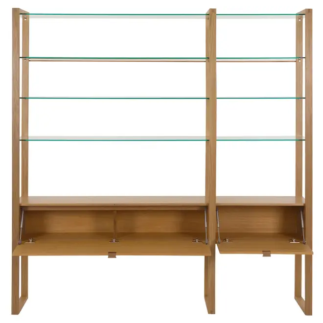 ESTANTE COM 2 PORTAS BASCULANTES 2 M X 2,11 M TOARI - MACCHIATO/INCOLOR - Foto 5