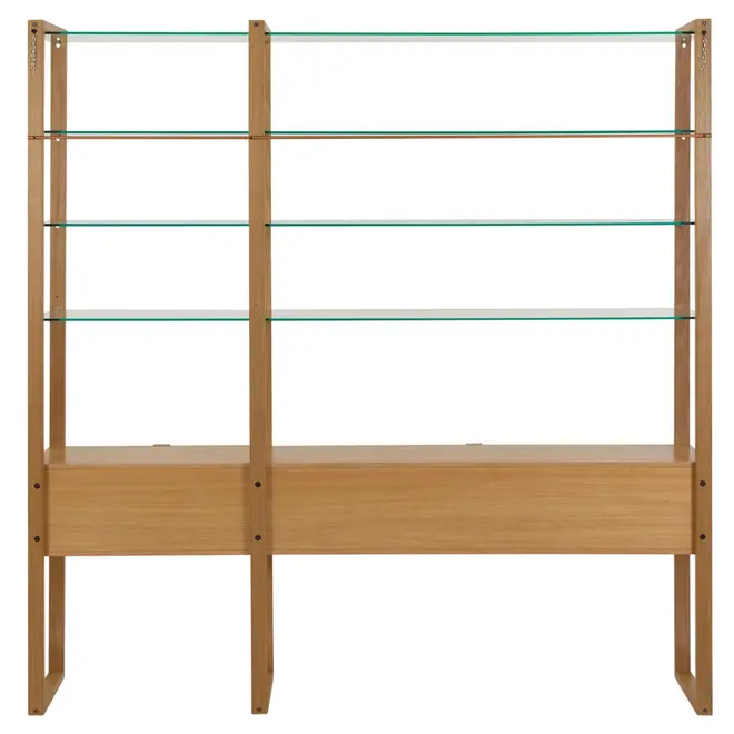 ESTANTE COM 2 PORTAS BASCULANTES 2 M X 2,11 M TOARI - MACCHIATO/INCOLOR - Foto 10