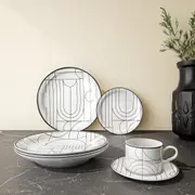 XÍCARA CHÁ ARC FINERY - BRANCO/PRETO - Foto 7