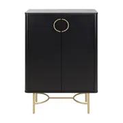 DARKO BUFFET 2 PORTAS 80 CM X 43 CM - PRETO/DOURADO - Foto 1