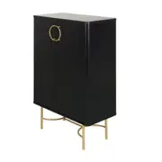 DARKO BUFFET 2 PORTAS 80 CM X 43 CM - PRETO/DOURADO - Foto 2