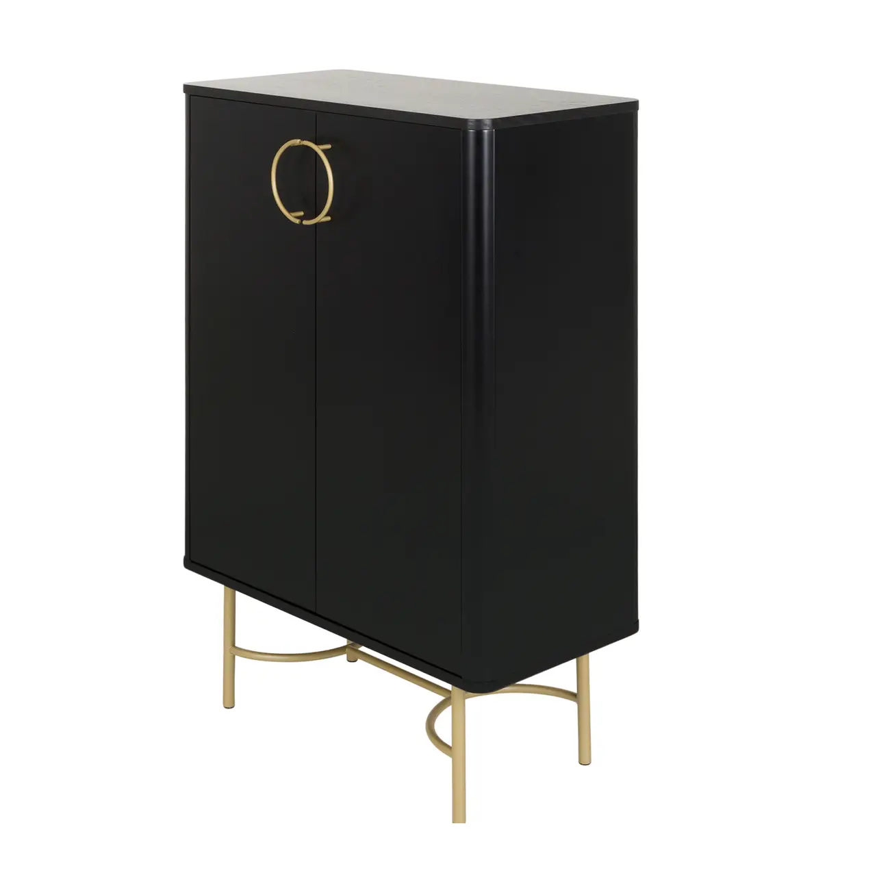 DARKO BUFFET 2 PORTAS 80 CM X 43 CM - PRETO/DOURADO - Foto 2
