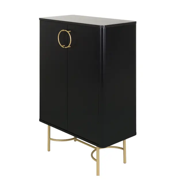 DARKO BUFFET 2 PORTAS 80 CM X 43 CM - PRETO/DOURADO - Foto 2