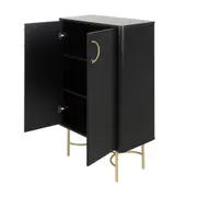 DARKO BUFFET 2 PORTAS 80 CM X 43 CM - PRETO/DOURADO - Foto 3