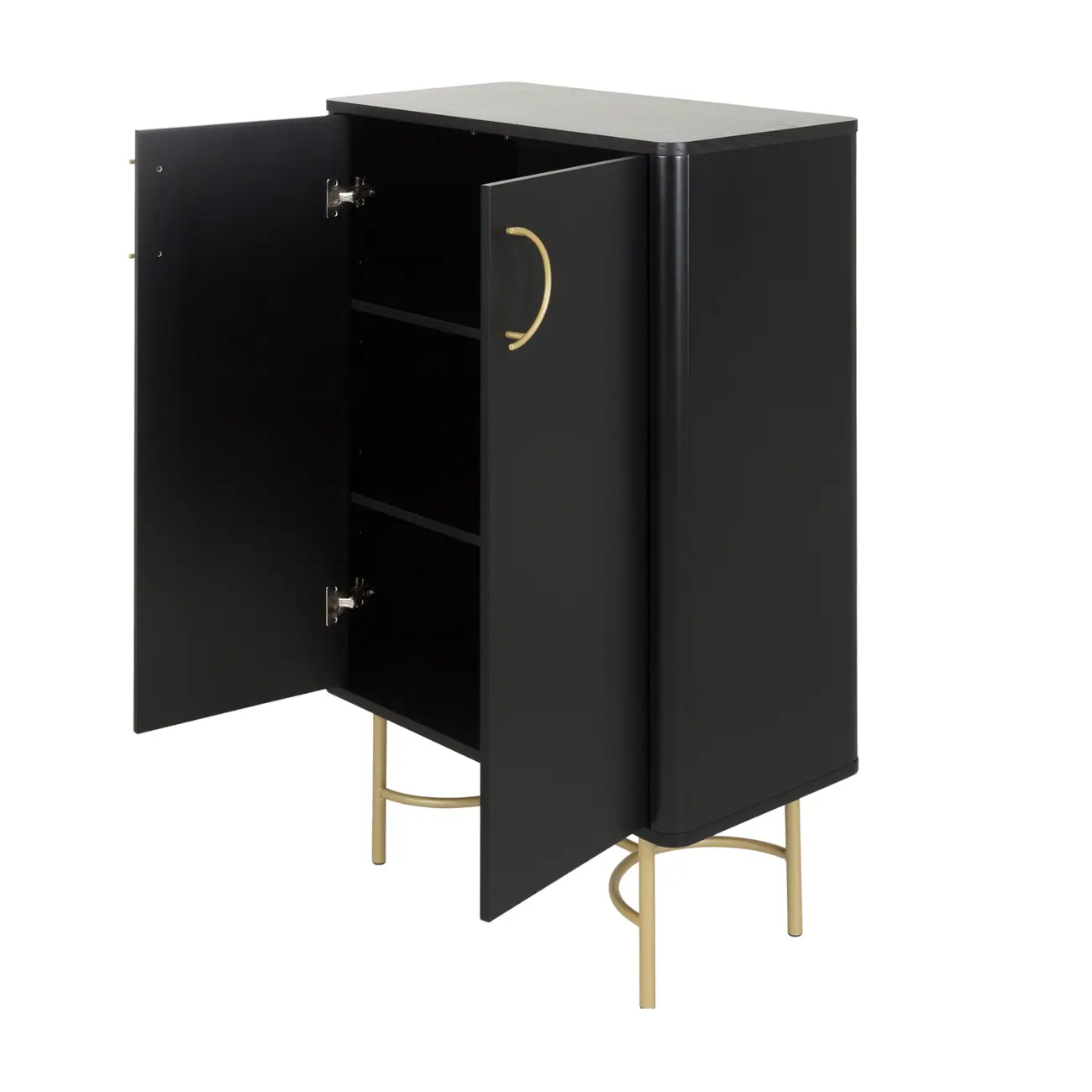 DARKO BUFFET 2 PORTAS 80 CM X 43 CM - PRETO/DOURADO - Foto 3