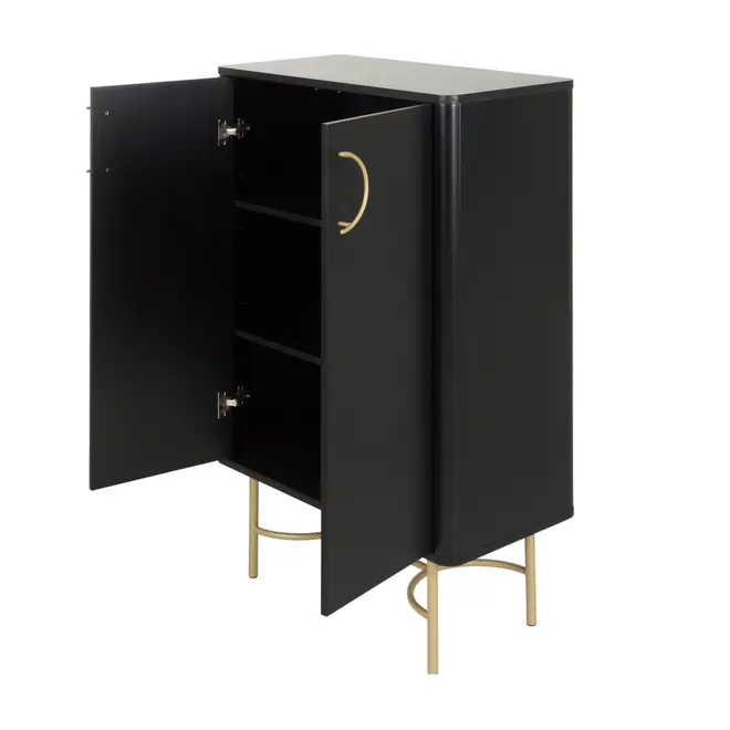 DARKO BUFFET 2 PORTAS 80 CM X 43 CM - PRETO/DOURADO - Foto 3