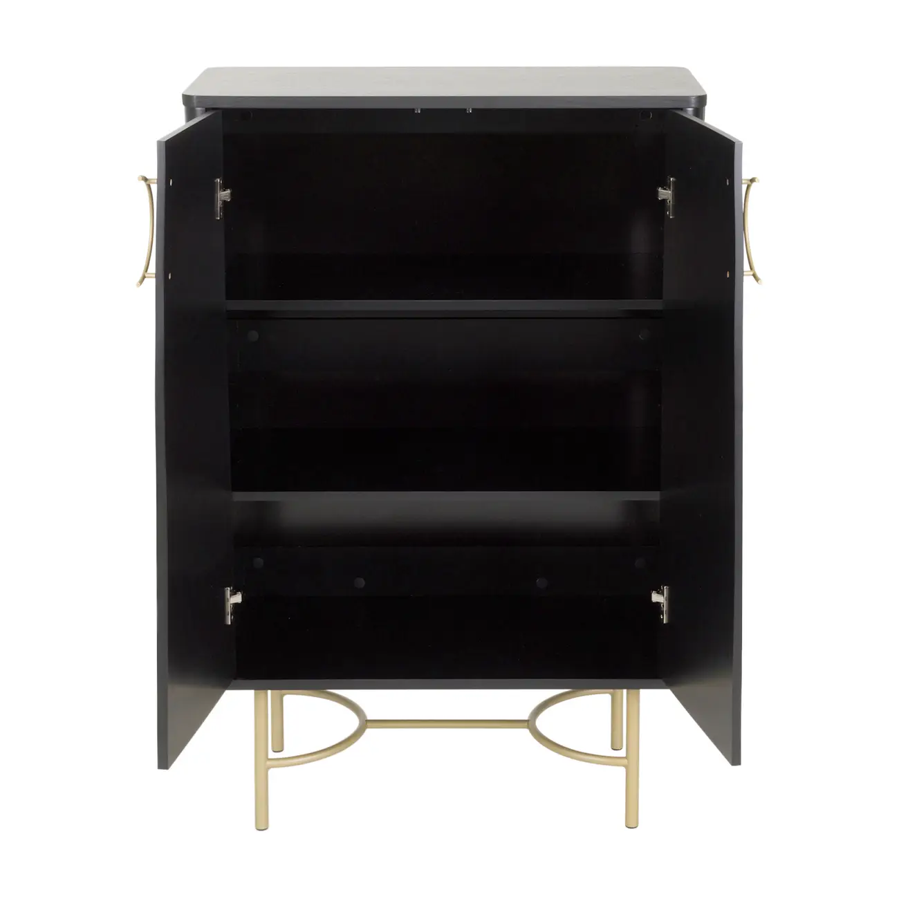 DARKO BUFFET 2 PORTAS 80 CM X 43 CM - PRETO/DOURADO - Foto 4