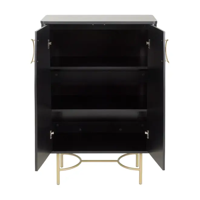 DARKO BUFFET 2 PORTAS 80 CM X 43 CM - PRETO/DOURADO - Foto 4