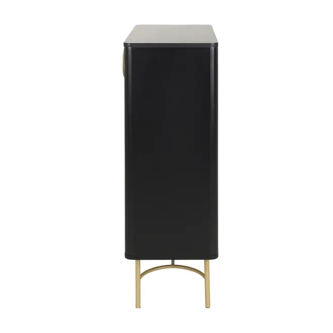 DARKO BUFFET 2 PORTAS 80 CM X 43 CM - PRETO/DOURADO - Foto 5