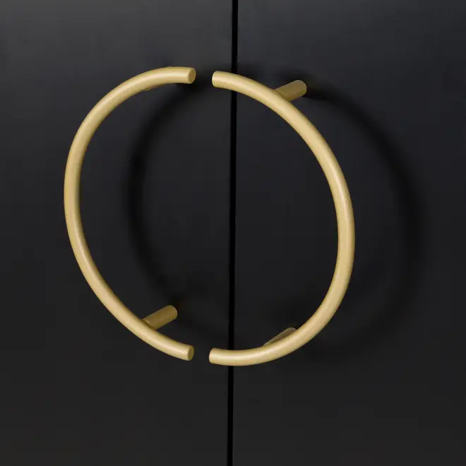 DARKO BUFFET 2 PORTAS 80 CM X 43 CM - PRETO/DOURADO - Foto 6