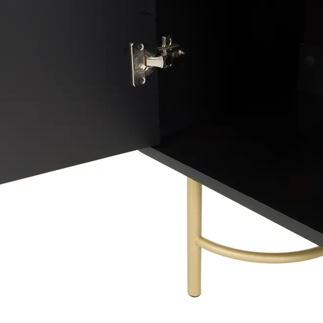 DARKO BUFFET 2 PORTAS 80 CM X 43 CM - PRETO/DOURADO - Foto 9