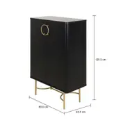 DARKO BUFFET 2 PORTAS 80 CM X 43 CM - PRETO/DOURADO - Foto 11