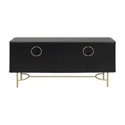 DARKO BUFFET 4 PORTAS 1,65 M X 43 CM - PRETO/DOURADO - Foto 1