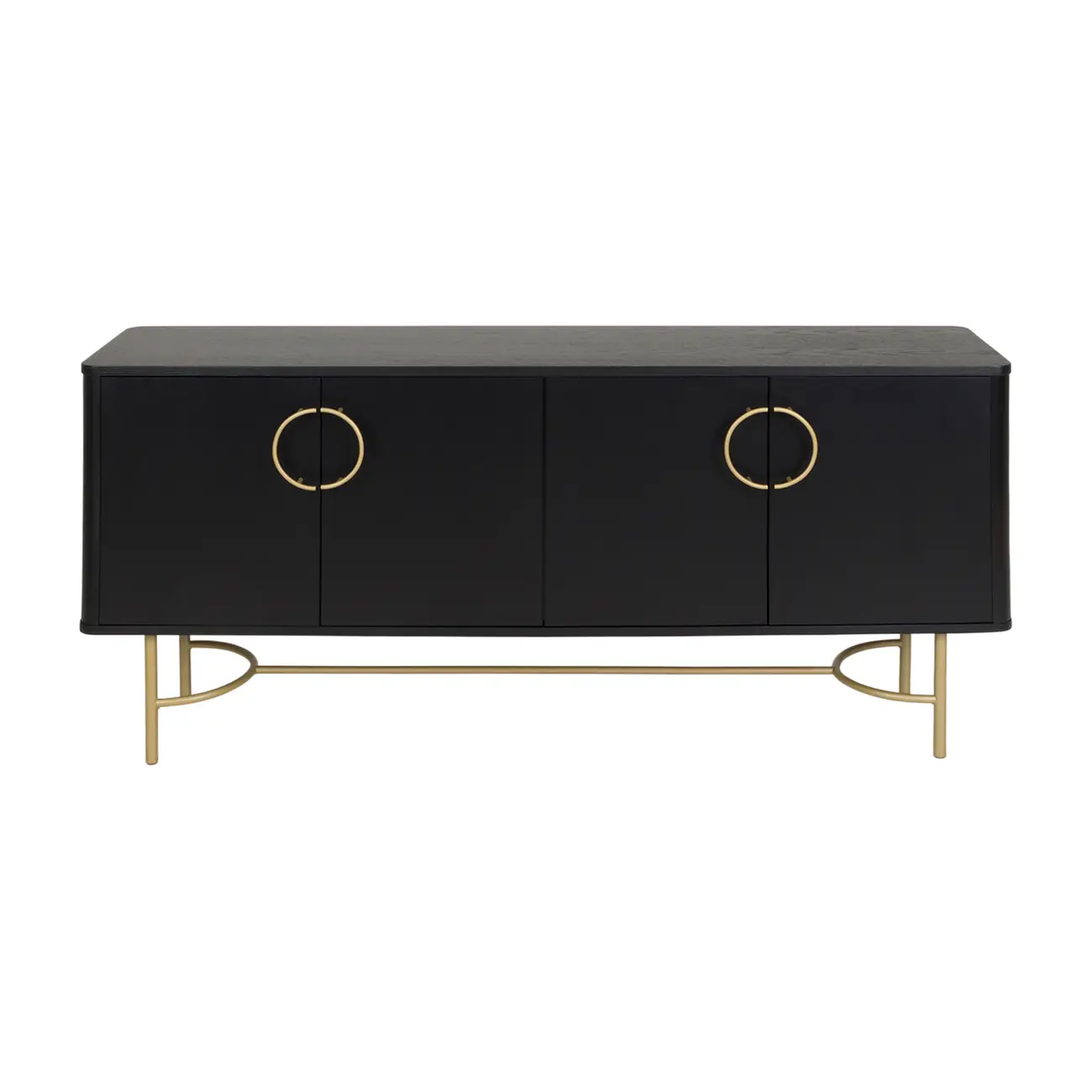 DARKO BUFFET 4 PORTAS 1,65 M X 43 CM - PRETO/DOURADO - Foto 1
