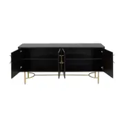 DARKO BUFFET 4 PORTAS 1,65 M X 43 CM - PRETO/DOURADO - Foto 4