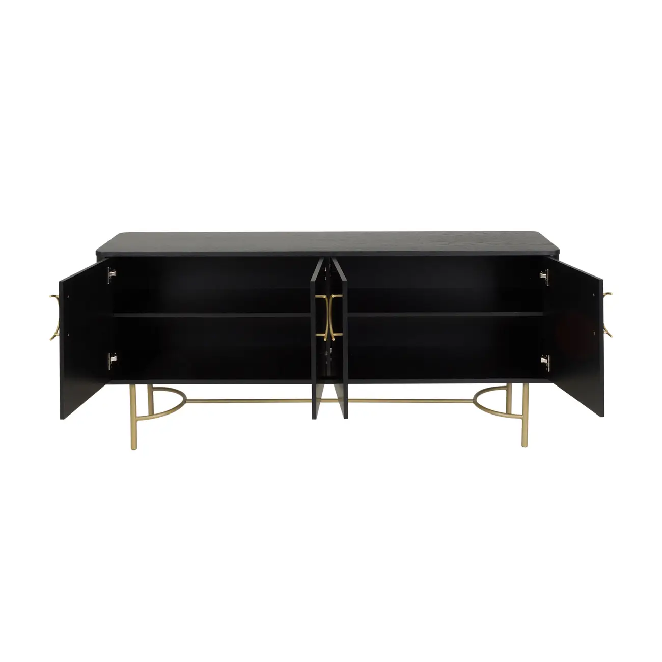 DARKO BUFFET 4 PORTAS 1,65 M X 43 CM - PRETO/DOURADO - Foto 4