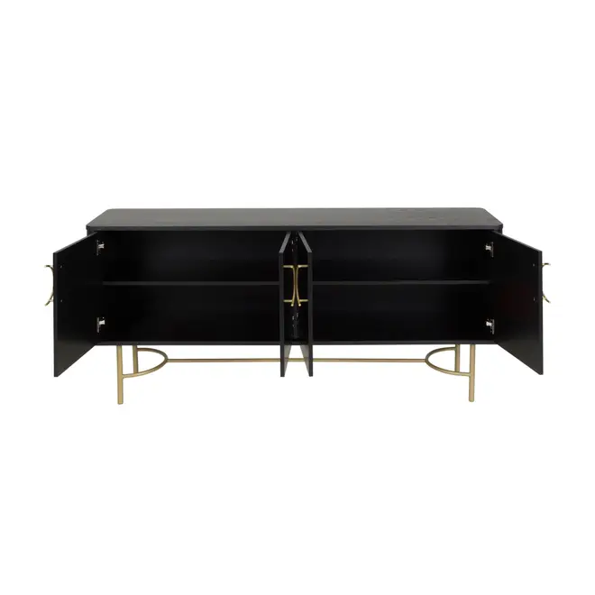 DARKO BUFFET 4 PORTAS 1,65 M X 43 CM - PRETO/DOURADO - Foto 4