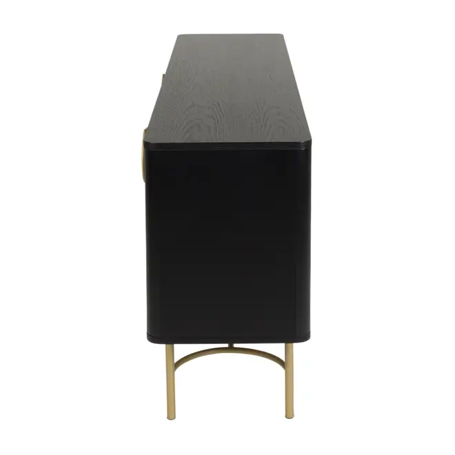 DARKO BUFFET 4 PORTAS 1,65 M X 43 CM - PRETO/DOURADO - Foto 5