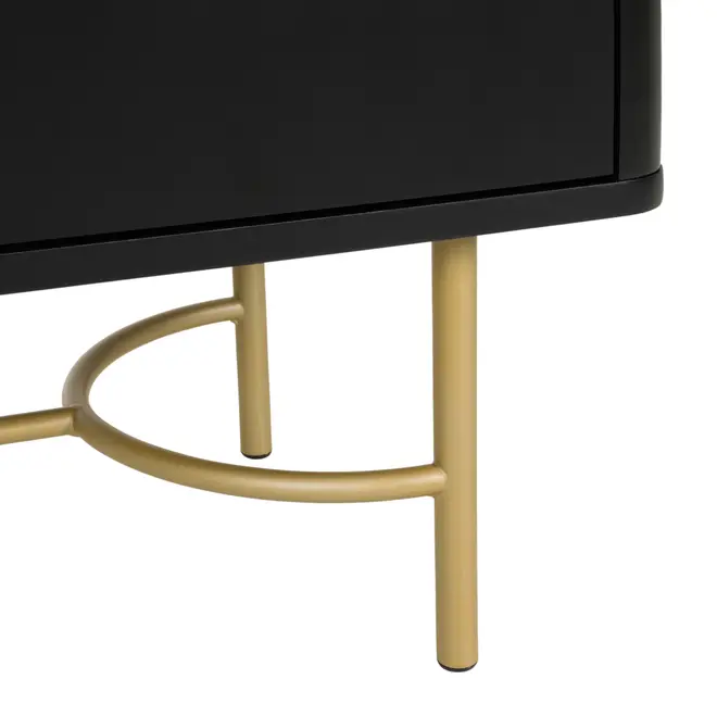 DARKO BUFFET 4 PORTAS 1,65 M X 43 CM - PRETO/DOURADO - Foto 8