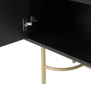 DARKO BUFFET 4 PORTAS 1,65 M X 43 CM - PRETO/DOURADO - Foto 9
