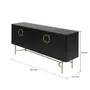 DARKO BUFFET 4 PORTAS 1,65 M X 43 CM - PRETO/DOURADO - Foto 11