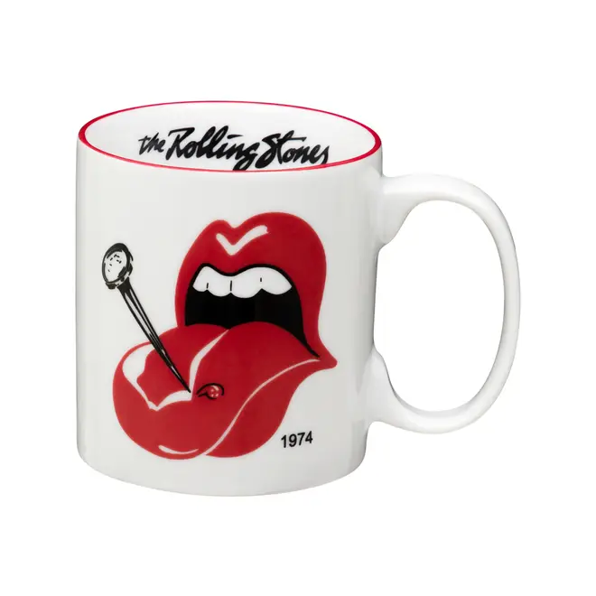 CANECA 360 ML ROCK HISTORY 1974 - BRANCO/VERMELHO - Foto 1