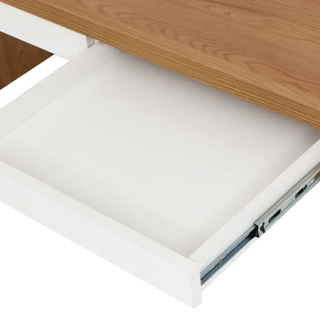 MESA COM 2 GAVETAS 1,50 M X 80 CM BOSS - OAK TAMMI/BRANCO - Foto 11