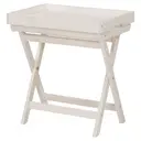 BRANCO LAVADO - MESA LATERAL COM BANDEJA 63 CM X 43 CM ANDRADES