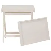 MESA LATERAL COM BANDEJA 63 CM X 43 CM ANDRADES - BRANCO LAVADO - Foto 2