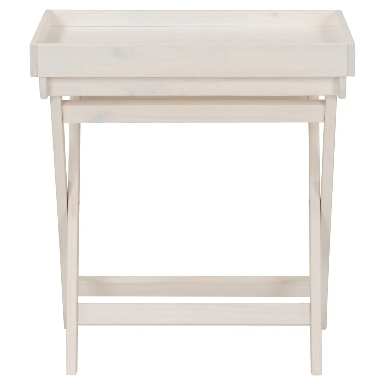 MESA LATERAL COM BANDEJA 63 CM X 43 CM ANDRADES - BRANCO LAVADO - Foto 3