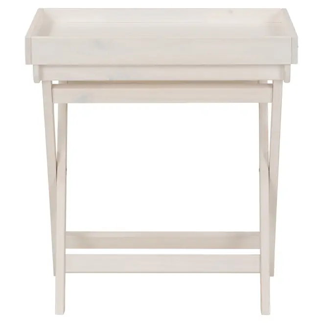 MESA LATERAL COM BANDEJA 63 CM X 43 CM ANDRADES - BRANCO LAVADO - Foto 3