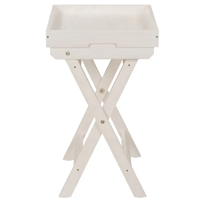 MESA LATERAL COM BANDEJA 63 CM X 43 CM ANDRADES - BRANCO LAVADO - Foto 4