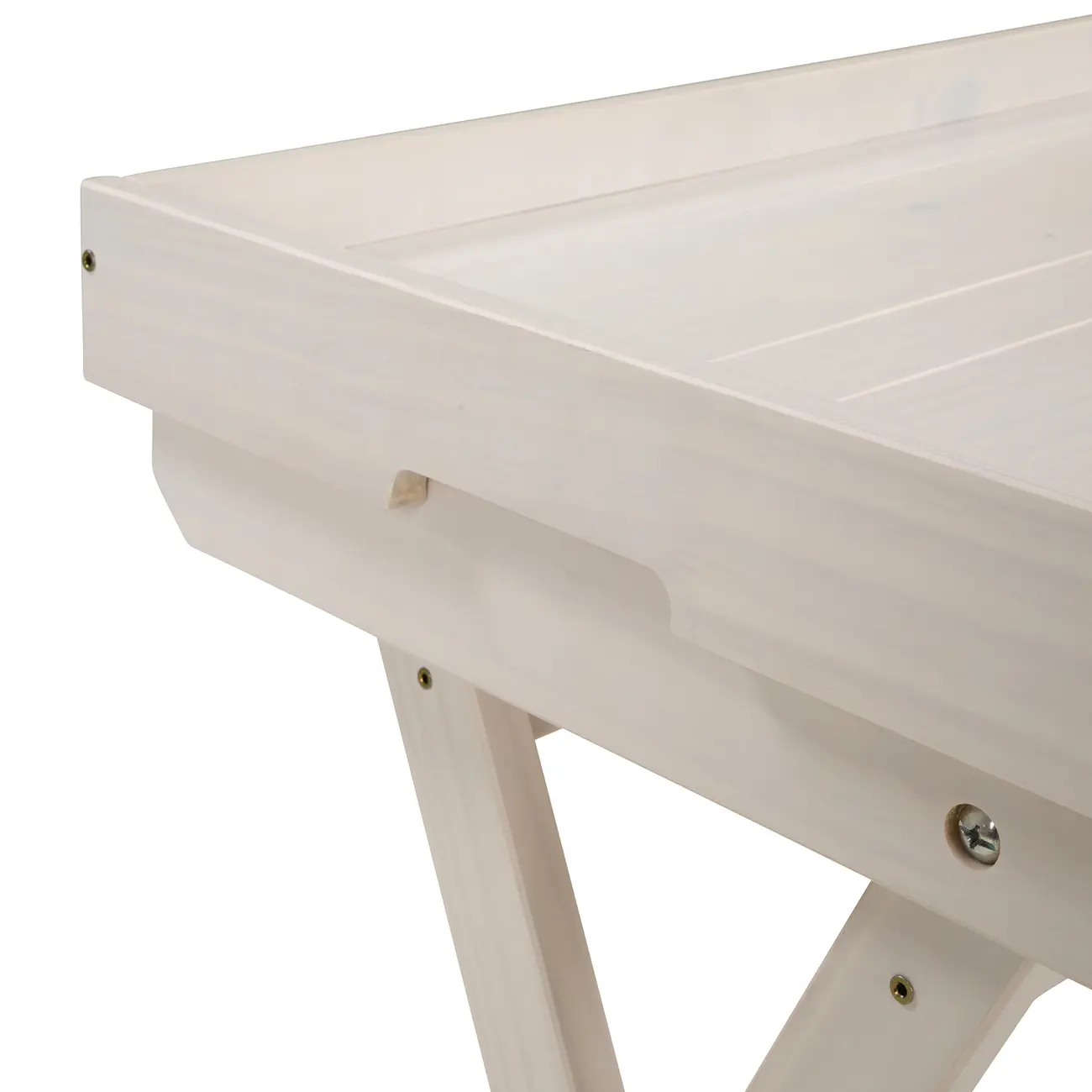MESA LATERAL COM BANDEJA 63 CM X 43 CM ANDRADES - BRANCO LAVADO - Foto 7