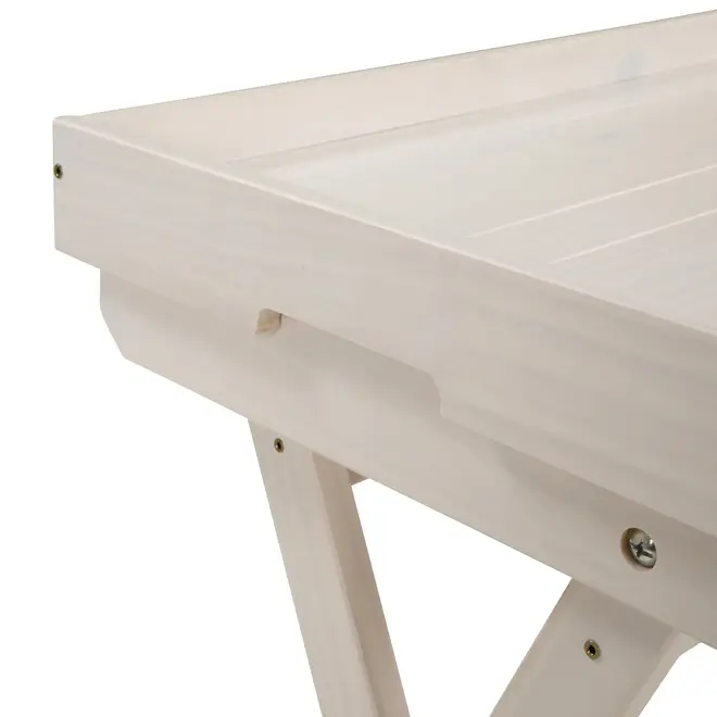 MESA LATERAL COM BANDEJA 63 CM X 43 CM ANDRADES - BRANCO LAVADO - Foto 7