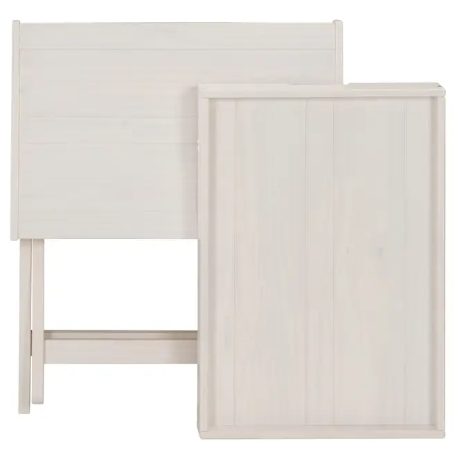 MESA LATERAL COM BANDEJA 63 CM X 43 CM ANDRADES - BRANCO LAVADO - Foto 8