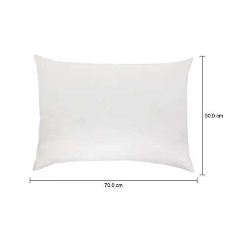 Imagem com medidas do produto TRAVESSEIRO DE FIBRA 50 CM X 70 CM POALES