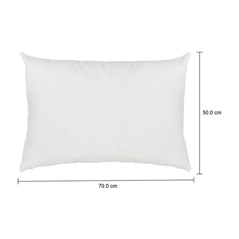 Imagem com medidas do produto TRAVESSEIRO DE FIBRA 50 CM X 70 CM CALM