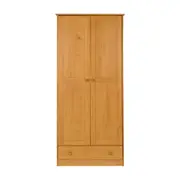 GUARDA-ROUPA 2 PORTAS/1 GAVETA TIMBER - AMÊNDOA - Foto 1